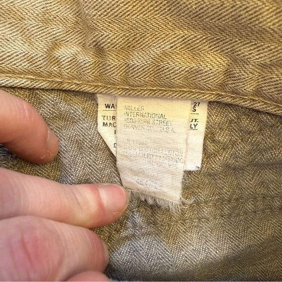 Rocky Mountain Jeans Khaki pinstripe with brown plaid accents, Size 27 - Picture 4 of 5